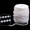 Imitation Pearls String Beads Chain for Art Craft 25M Artificial Pearls Beads Chain for Bridals Dress Wedding Decoration