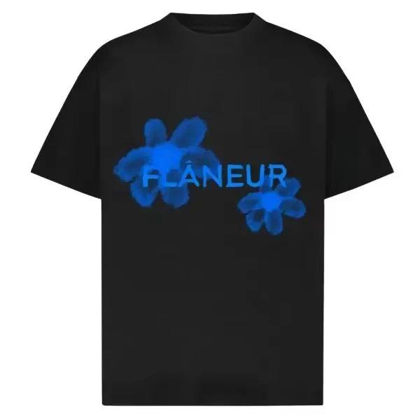 

2026 New Summer Flaneur Homme Floral Graphic Brand Pattern Printed Luxury Brand Pure Cotton Men and Women T-shirts Top M