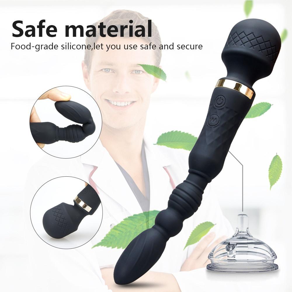 Magic Wand Vibrator Big Heads AV Body Massager G Spot Clitoris Stimulator USB Charging Female Masturbator Sex Toys for Woman
