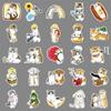 50 Hand-Painted Cute Cartoon Kitten Stickers for Cards, Cups, and Luggage