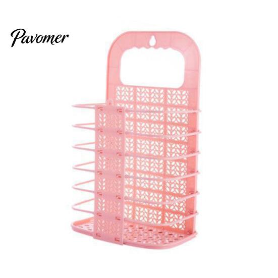 Wall Mounted Clothes Organizer Foldable Laundry Basket, Breathable Hollow Design, Hanging Hamper Space Saving Organizer, for Bathroom Dormitory