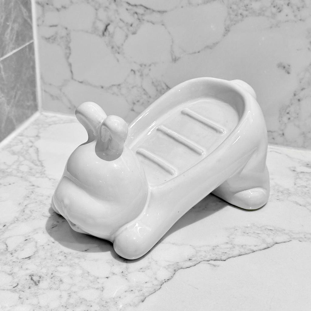 Cute Cat Drain Soap Holder Container Smooth Ceramic Toilet Soap Dish Case Tray Bathroom Accessories Washroom Tools Home Decor
