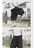 Men's Loose Summer Wide-Leg Ethnic Linen Cropped Pants - Nepalese Style Hip-Hop Design