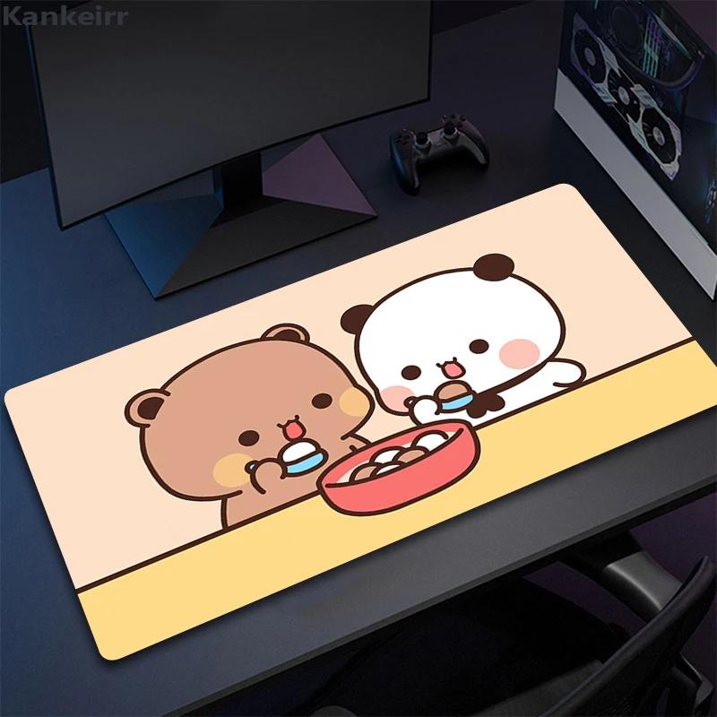 Super Cute Bear Cartoon Deskpad Office Computer Desk Mat Keyboard Big Mouse Pad Laptop Cushion Nonslip for PC Kawaii Desk Pad