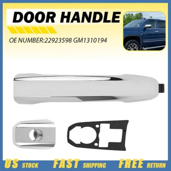 Exterior Door Handle For 2014- Chevrolet Silverado 1500 Chrome Front Left EK