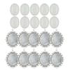 10 Set Pendant Trays Glass Cabochons Kit for Photo Pendant Jewelry Making