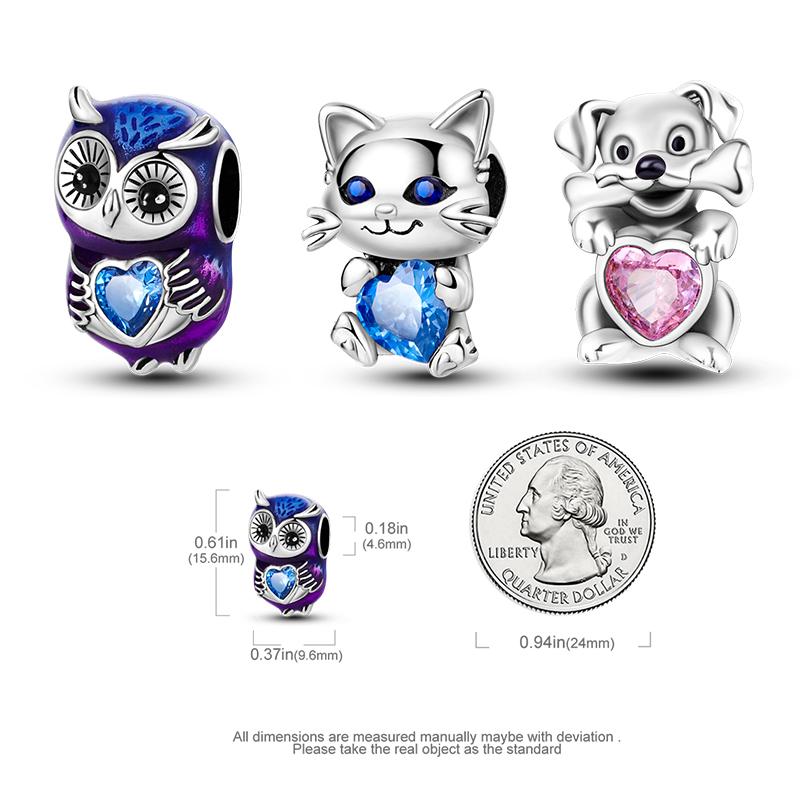 Heart Shape Pendant Inlaid Zircon Love Charms Beads Fit Original Charms Bracelet Copper Friendship Sister Family Gift