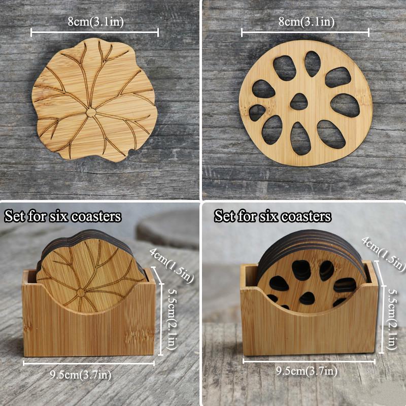 6 ks/sada přírodních bambusových podtácků na nápoje, kulaté kreativní prostírání, podložka pod kelímky, podložka pod kávové šálky, domácí