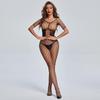 Honey Lace Open Crotch Lingerie Jumpsuit - Sexy Temptation Uniform