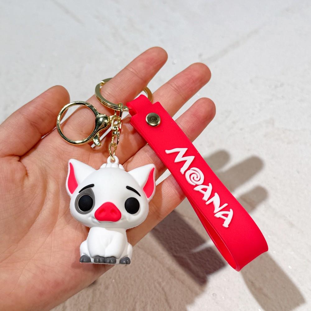 Moana Keychain, Anime Voyager Series Figure Key Ring Set, Polynesian Princess PVC Keychain Collection