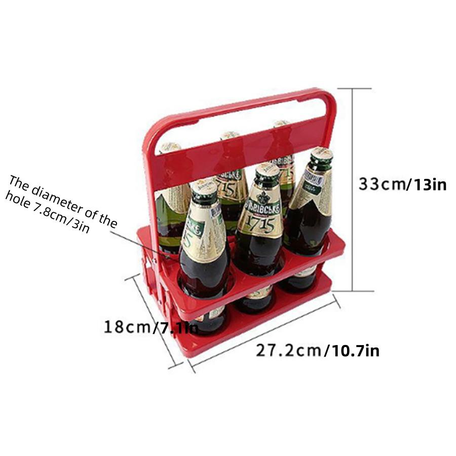 Beer Bottle Carrier Drink Carrier Beverage Bottle Farmhouse Style 6 Beer Holder Portable Foldable Plastic Beverage Carrier