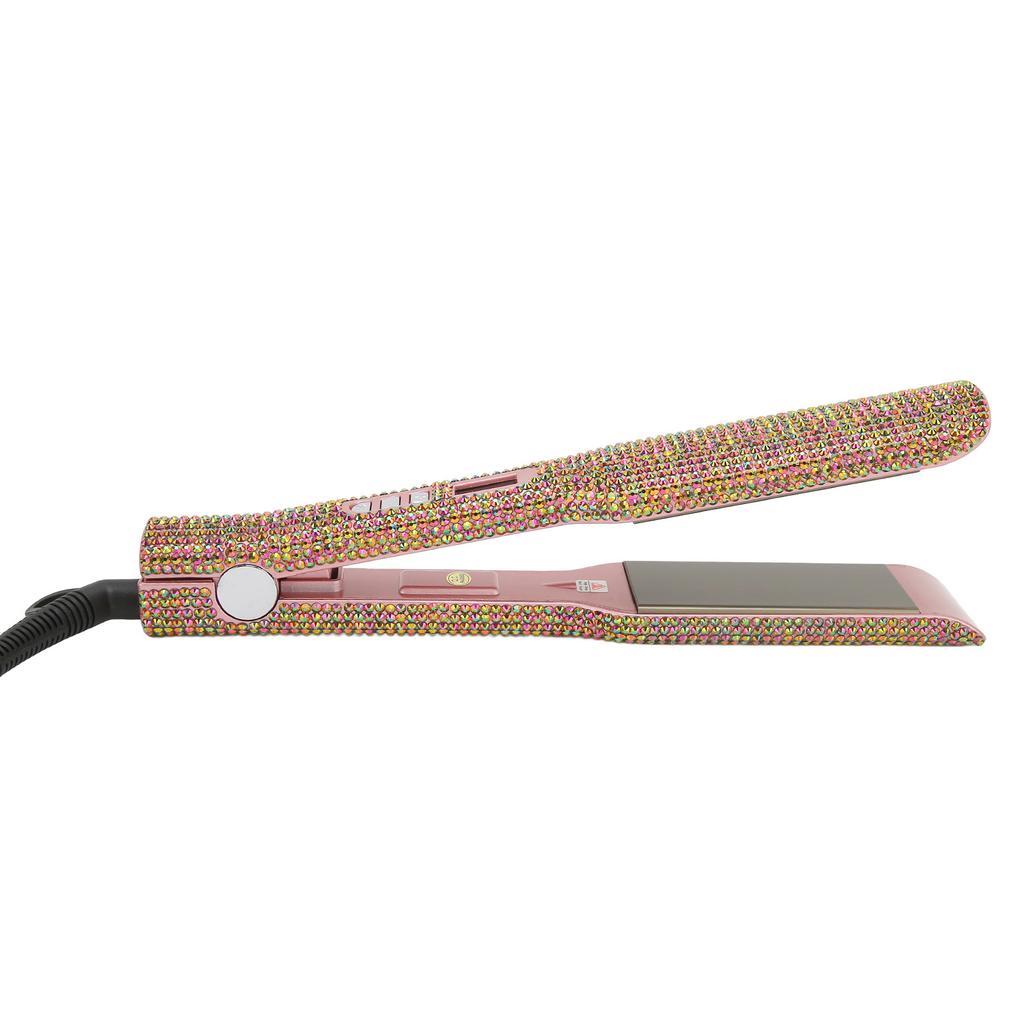 Hair Curler Straightener 2 in 1 Multi Level MCH Heater Shiny Rose Gold Professional Hair