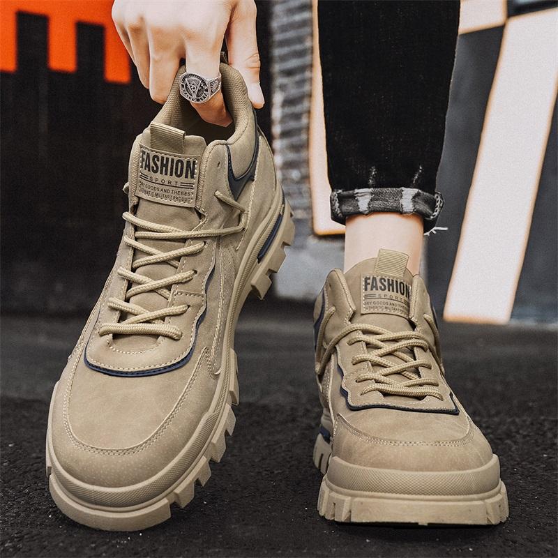 Męskie Szare Buty Sportowe Codzienne Buty Turystyczne Buty do Biegania Buty Skateboardowe dla Studentów Duży Rozmiar Wysokie