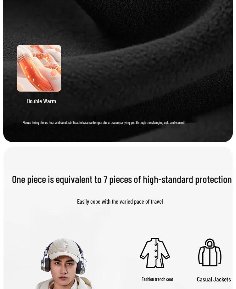 VANCAMEL Men's 3-in-1 Windproof Outdoor Jacket