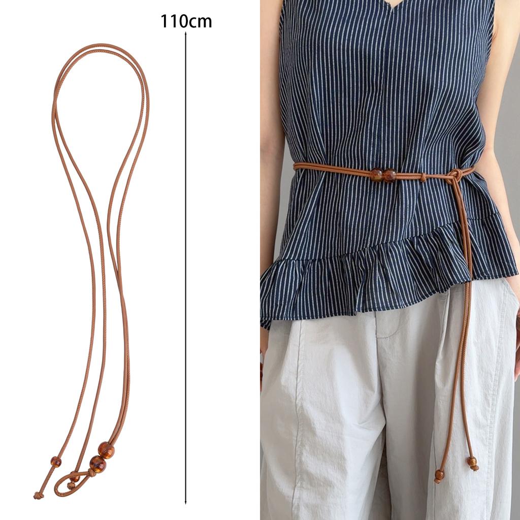 2025 New Female Waist Chain Thin Belt Simple Decoration Tie with Dress Long Waist Rope Knotted Vintage Dresses String Waistband