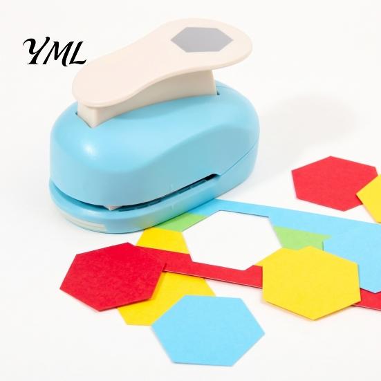 Easy Press Paper Hexagon Punch for Crafts, Professional Hole Puncher, Scrapbook Portable Craft Shape Puncher DIY Arts Cardboard, Greeting Cards