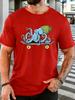 Octopus Wearing Beanie Riding Skateboard Graphic Unisexs Crew Neck Short Sleeve Cotton T Shirt Street Ocean Animal Male Casual Tee