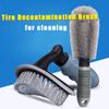 Portable Car Wheel Brush Special Tire Brush Steel Ring Decontamination Cleaning Curved Handle Car Wash T-shaped Carpet Brush