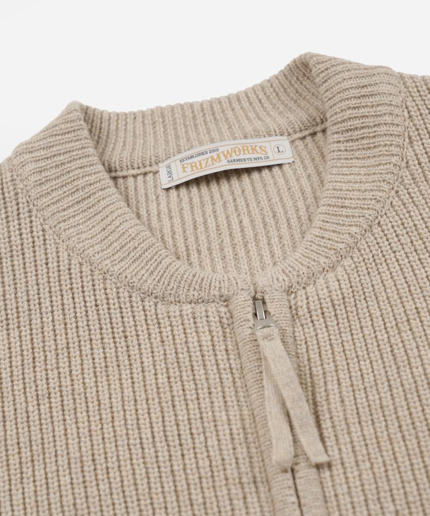 Frizmworks Ultra Heavyweight Zip Up Cardigan _ Oatmeal