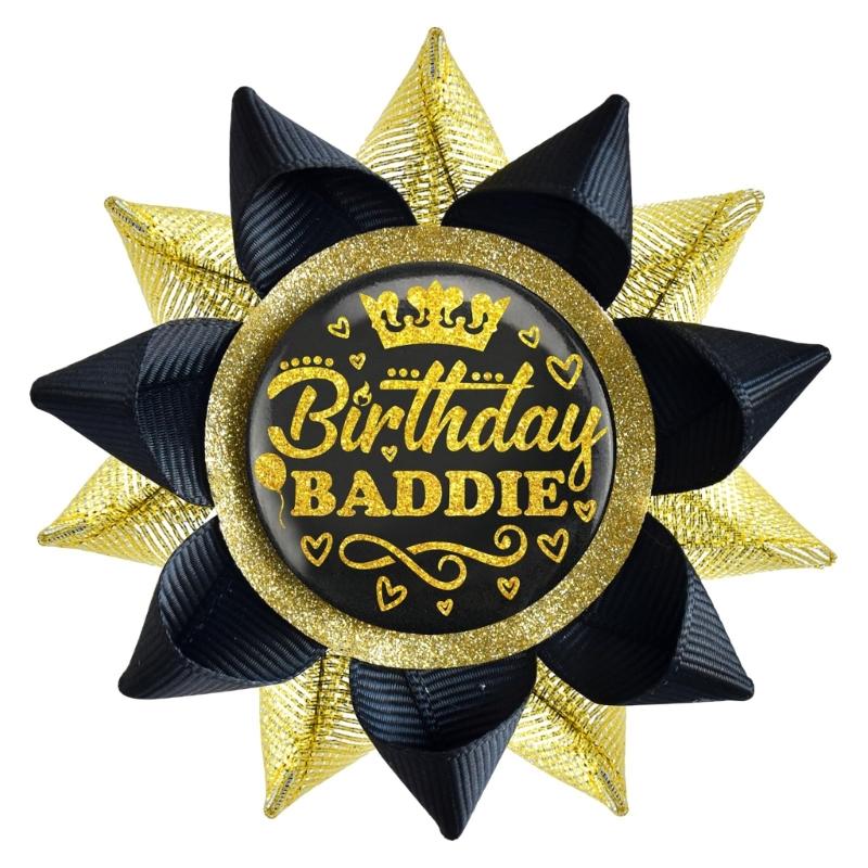 Happy Birthday Button Pin Party Decoration For Birthdays Event Reusable Safety Clasps Grosgrain Ribbon Badges Gift