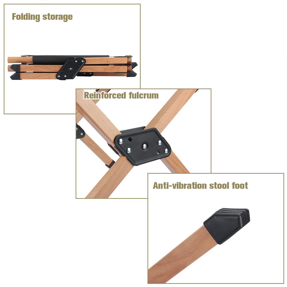 Outdoor Wooden Cooler Stand Folding Ice Bucket Rack Large Capacity Wood Mount for Camping Barbecue