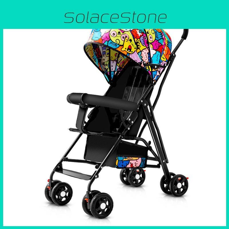 Stroller Portable Baby Sit Or Lie Down Folding Pushchair Backrest Adjustable