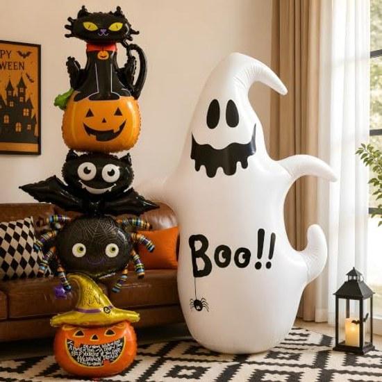 Halloween balloon ghost 7 pieces rocking extra large height approximately 135 cm decoration ornament outdoor entrance home party goods