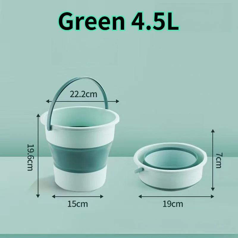 

4.5/10/17L Foldable Silicone Bucket - Thickened Portable Water Pail for Car Wash, Fishing, Camping, Outdoor (Multi-Purpose)