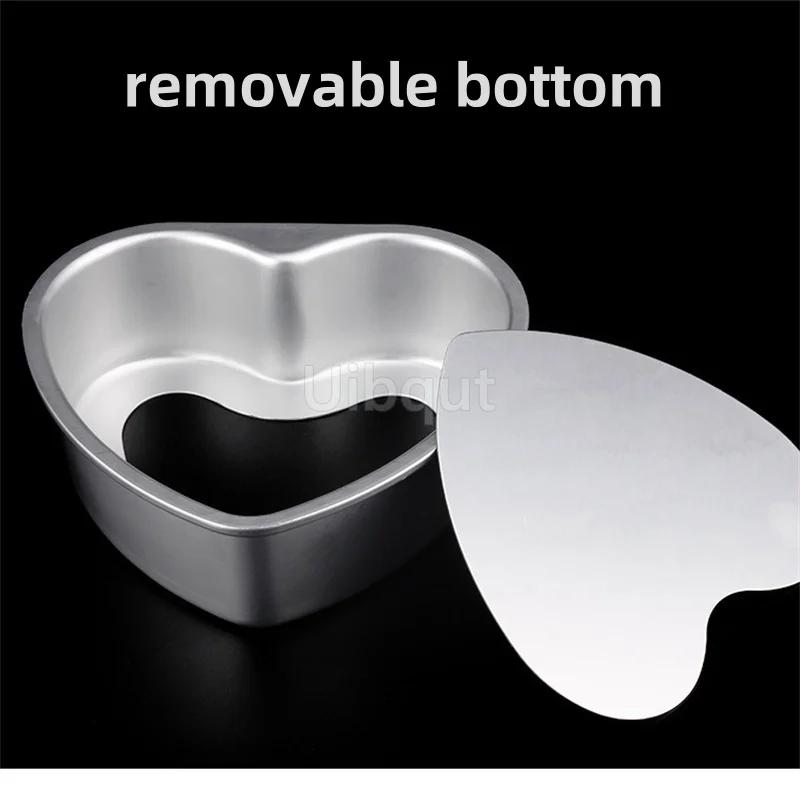 3/4/5/6/7/8/10/11 Inch Heart Shaped Cake Pan mold Solid Bottom Aluminum Alloy Chocolate Cake Pan Silver Tin Baking Mold Mould