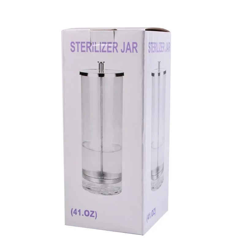 Bocal Stérilisateur de Barbier Réservoir de Stérilisation pour Peignes Nettoyage Verre Spa Extensions de Cils Outil pour Ongles Désinfection Désinfectant de Barbier