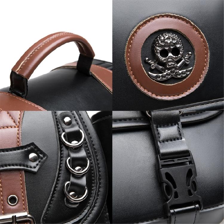 Vintage Style Motorcycle Saddlebags PU Leather Waterproof Side Bag Large Capacity Saddlebags Easy Carrying for Bike 