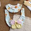 Bear Print Pet Bib Adjustable Snap Button Cute Cat Bandana Bib Sweet Striped Dog Bib for Small Medium Dogs Cats