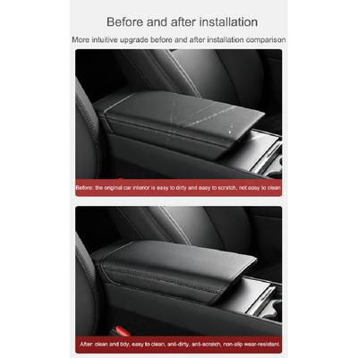 For Tesla Model Y Juniper Model 3 Highland Armrest Box Napa Leather Protective Pad Non-destructive Install Suede Armrest Cushion