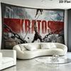Kratos God Of War Wall Tapestry Aesthetic Wall Hanging Printed Fabric Blanket Decorative Tapestries for Bedroom Living Room Home Decor