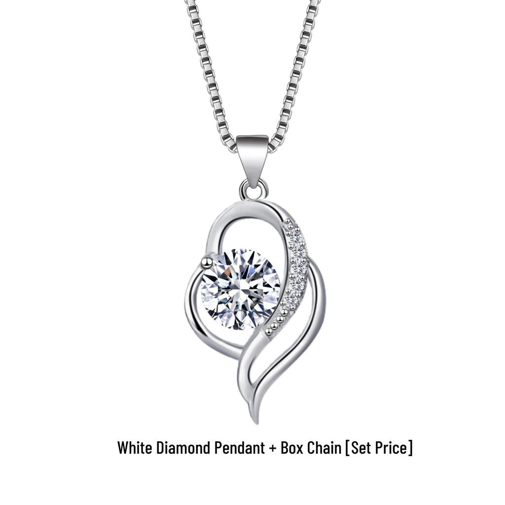 Kailaimei Korean Style Heart Pendant Necklace - Trendy Clavicle Chain Korean Accessories