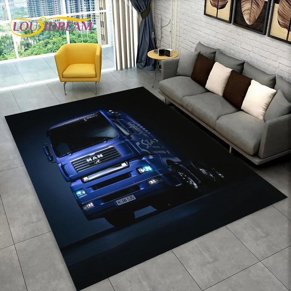 Latest MAN Truck Lorry 3D Printing Carpet Rug for Bedroom Living Room Home Sofa Decoration,Children Game Large Decor Floor Mat