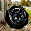 Starry Night Cat Moonlight Adventure Umbrella: Automatic Opening & Closing, Outdoor Travel Companion, Lightweight and Durable