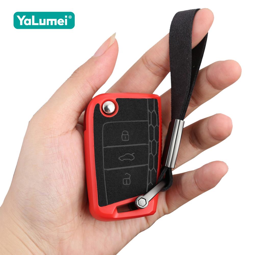 AEXYVP1 For Volkswagen VW Golf 7 Mk7 Tiguan MK2 Polo Seat Ibiza 6J Leon 5F FR MK3 Skoda Kodiaq Octavia 3 A7 Car Key Case Cover