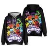Felpa con cappuccio da uomo a maniche lunghe con stampa anime Smiling Critters Felpa con cappuccio a cartoni animati