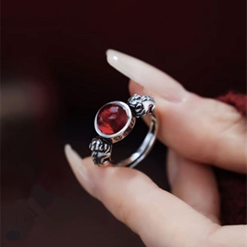 Pixiu Copper Coin Sterling Silver Open Ring - Women s Ethnic Style Retro Craftsmanship