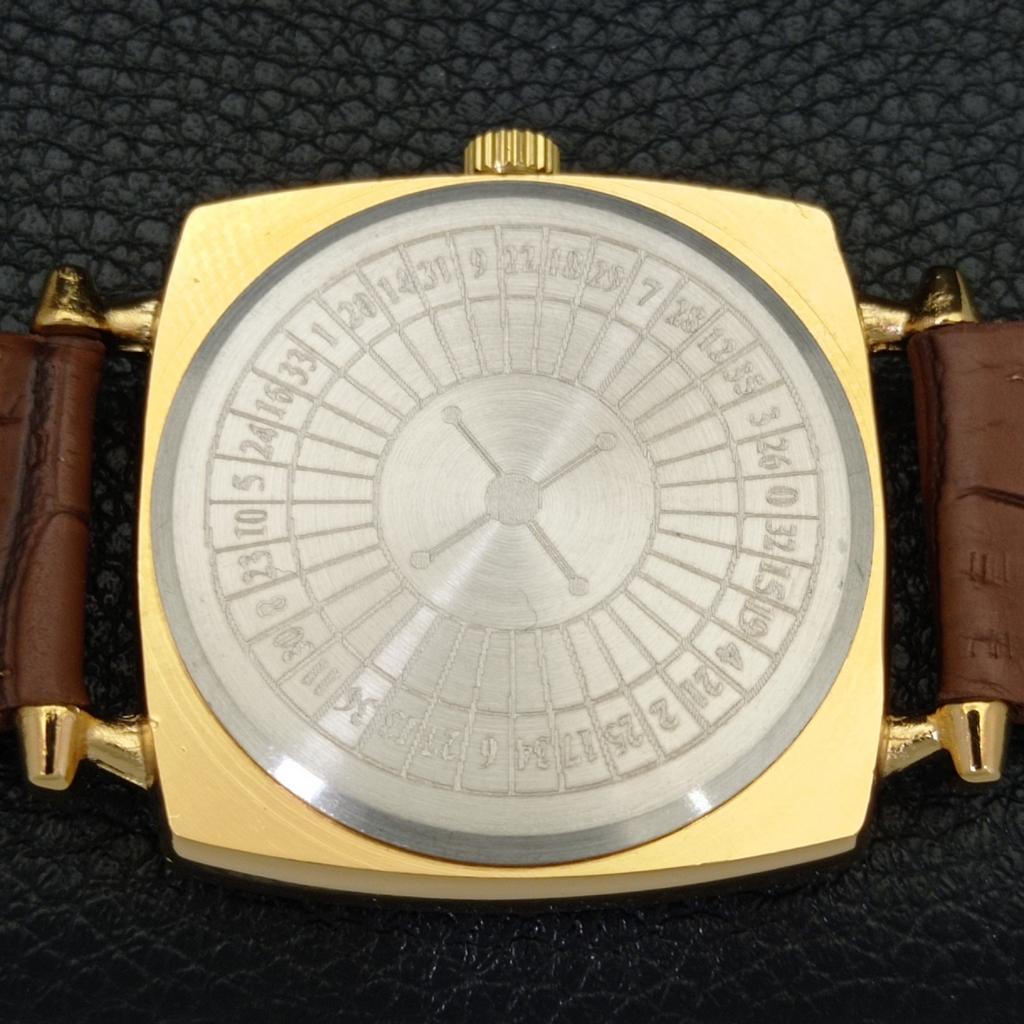 HAND-WINDING VINTAGE SWISS MENS POKER FACE RED COLOR DIAL WATCH a701111-5 R205b-a701111