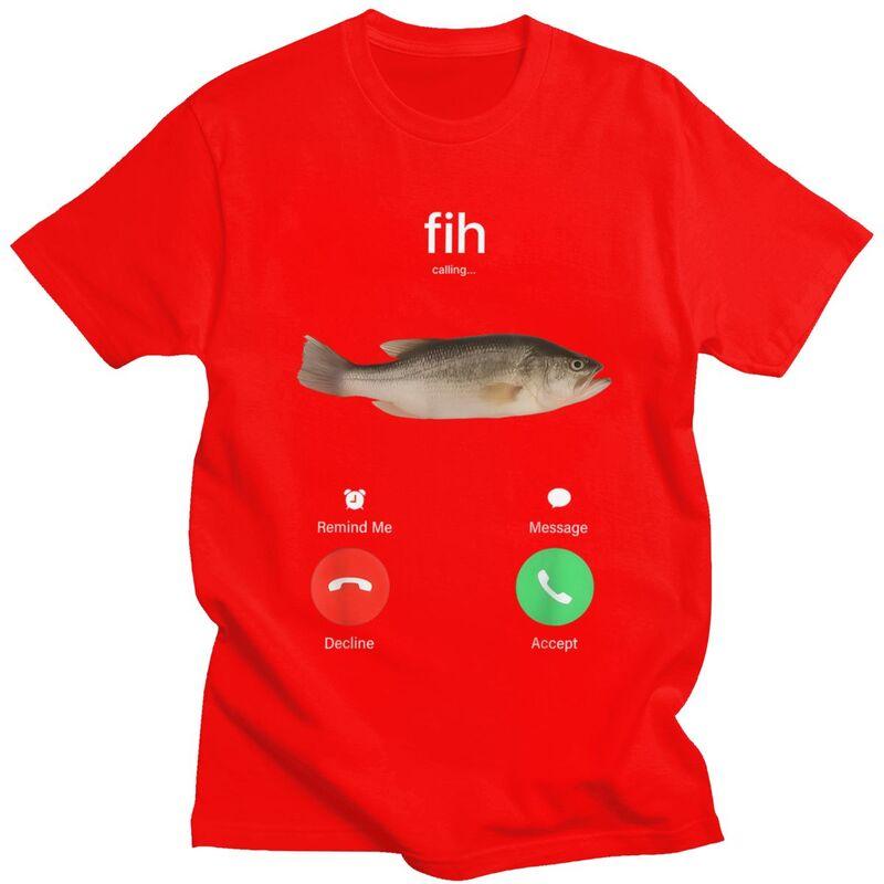 

Mens Fish Is Calling T Shirts ShortSleeve Cotton Tshirts Casual Angler Fishman Fishing Quotes Tees Loose Fit Clothes S