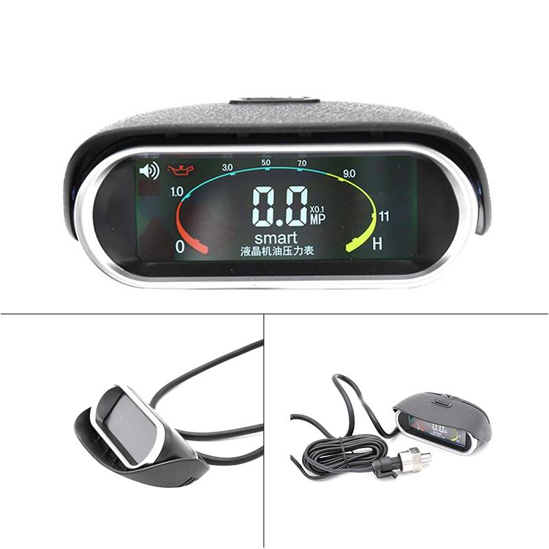 Oil Pressure Gauge Car Engine Oil Pressure Meter Monitor Display Sunshield Oil Pressure Meter Digital Oil Press Gauge 12v/24v