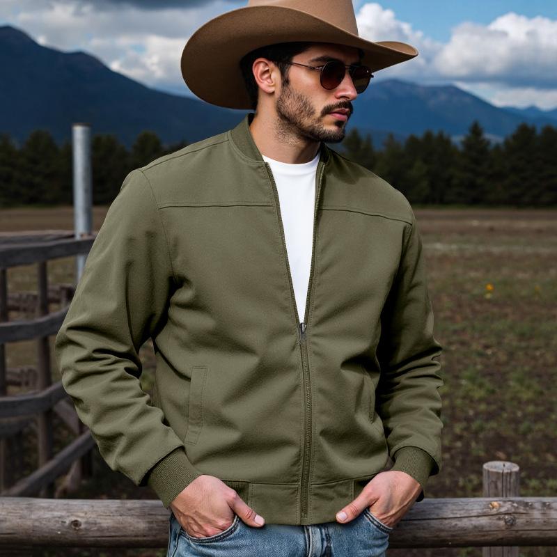Spring and Autumn New Denim Men's Hunting Suede Loose Casual Zipper Suede Jacket