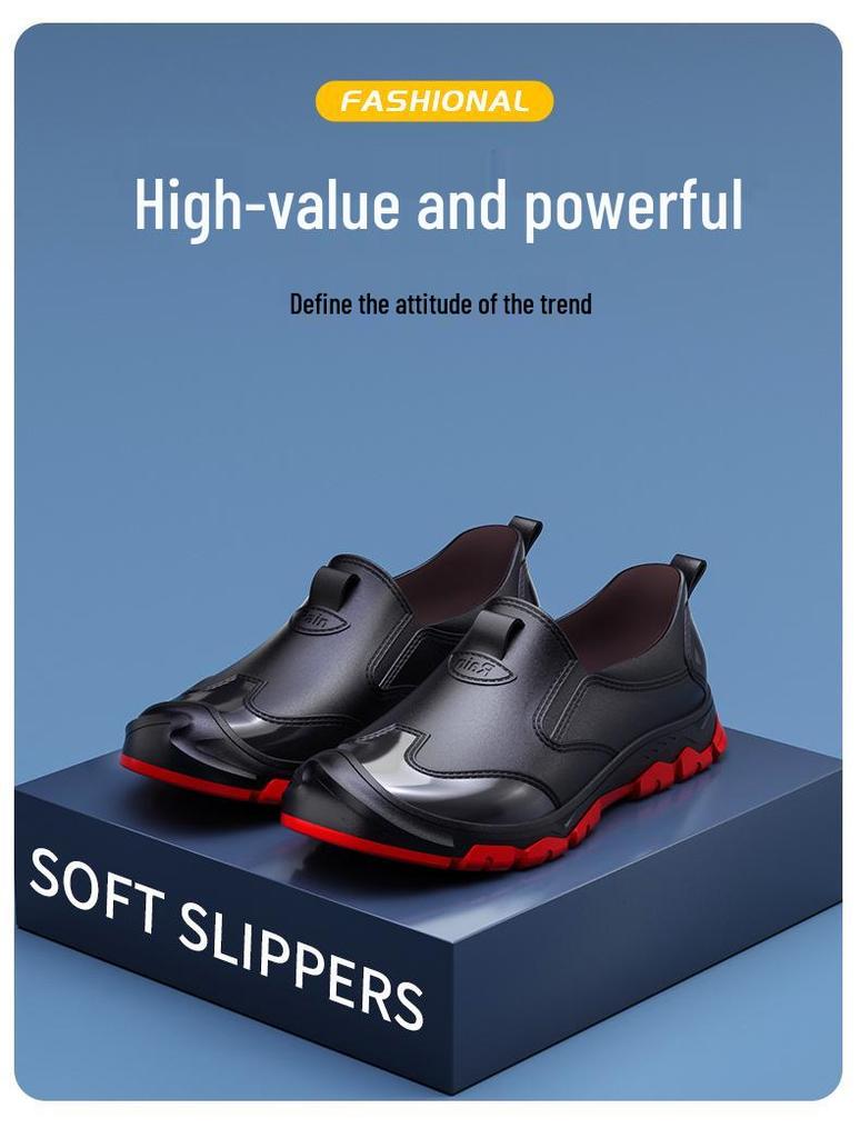 Men's Trendy Slip-On Non-Slip Rain Sneakers - Outdoor Low-Top Water Shoes