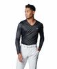 UA Fitted LS V Black Mod Gray SM Iso-Chill /