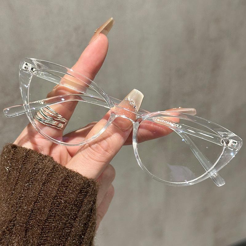 New Cat Eye Frame Anti-blue Light Flat Light Mirror Fashionable High-end Personalized Glasses Frame JH3093