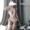 Sexy Bikini Lingerie Seduction Bell Tassel Game Uniform Three-point Rope Suit One-piece Milk Show Set