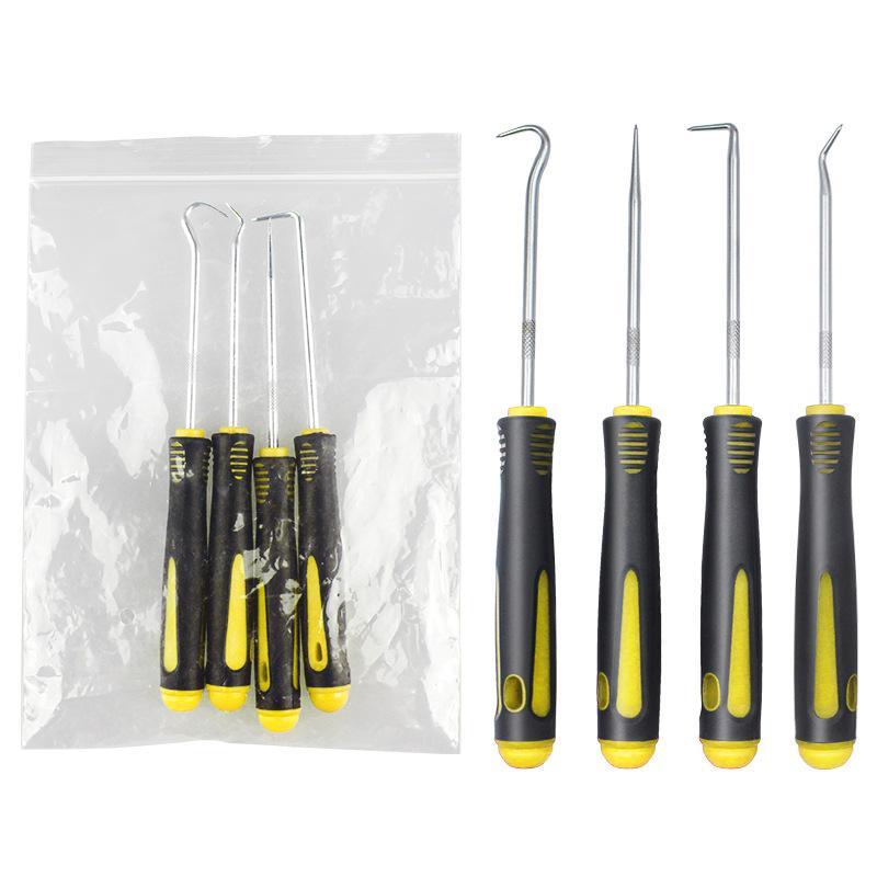 4-Piece Oil Seal Hook Set: Tire Repair & O-ring Puller Removal Tools