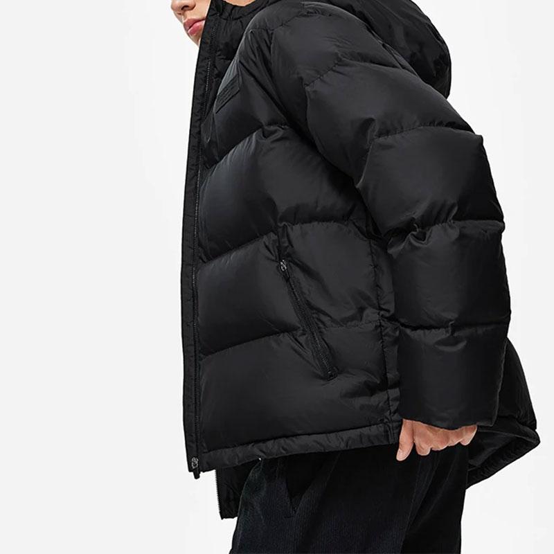 Li-Ning Wade Series Solid Color Hooded Water-Repellent Loose Short Down Jacket Men Outerwear Black AYMT155-1
